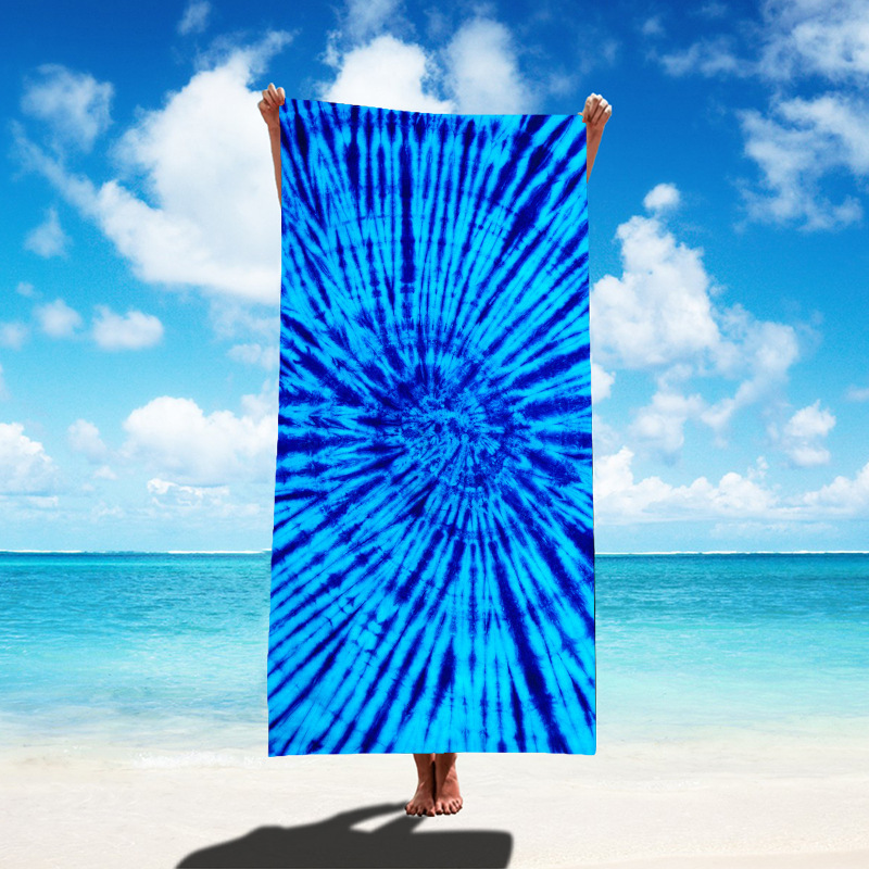 Temu Amazon's Popular Bohemian Style Turtle Coconut Tree Beach Towel Tie-Dyed Cool Travel Pool Towel