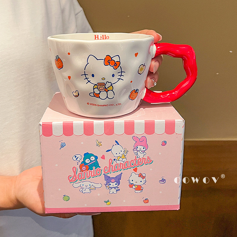 三丽鸥凯蒂猫陶瓷马克杯大容量情侣水杯女生高颜值咖啡杯生日礼物|undefined