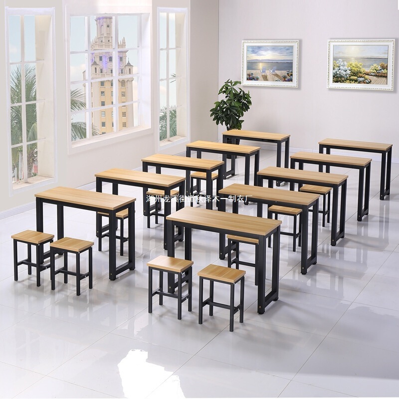 Directly from the manufacturer: simple steel and wood desks for middle school students, double-person training tables, art tutoring tables, and long tables for bulk purchase