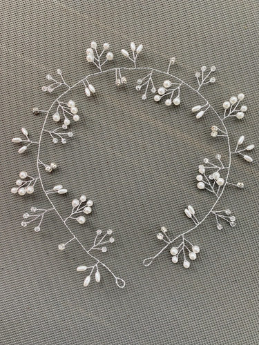 Juli European and American Style Bridal Long 1m Handmade Pearl Hairband Headpiece for Wedding Dresses & Gowns