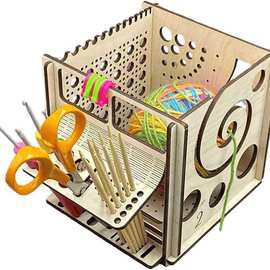 跨境新品Multi wooden yarnbowl多功能针织收纳工具箱纱碗针织