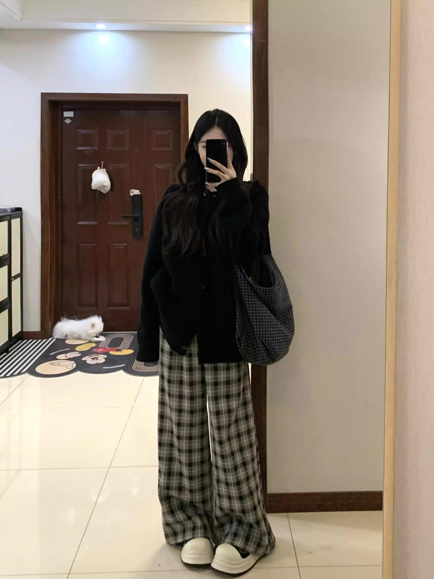 블랙 니트 카디건 여자 가을 느슨한 게으른 스타일 캐주얼 올 매치 아우터 코트 윈터 탑