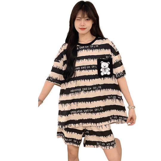 New Style Pajamas with Breast Pads for Women, Summer Short-Sleeved Shorts, Japanese Style, Can Be Worn Outside, Simple, Lazy Style, Can Be Worn Outside, Home Clothes