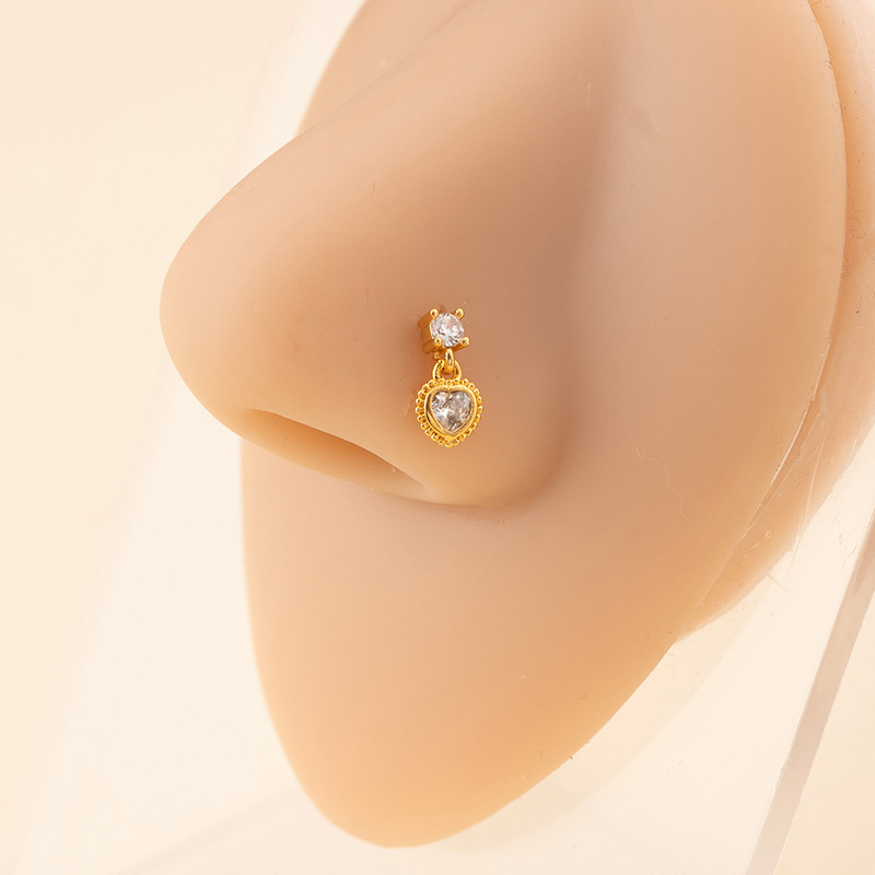 Minimalistisk hjerte næsepiercing til kvinder y2k stil_voghion.com