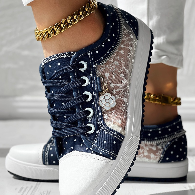 Women's Shoes new mesh sneakers hollow canvas shoes women's casual flat shoes_voghion.com