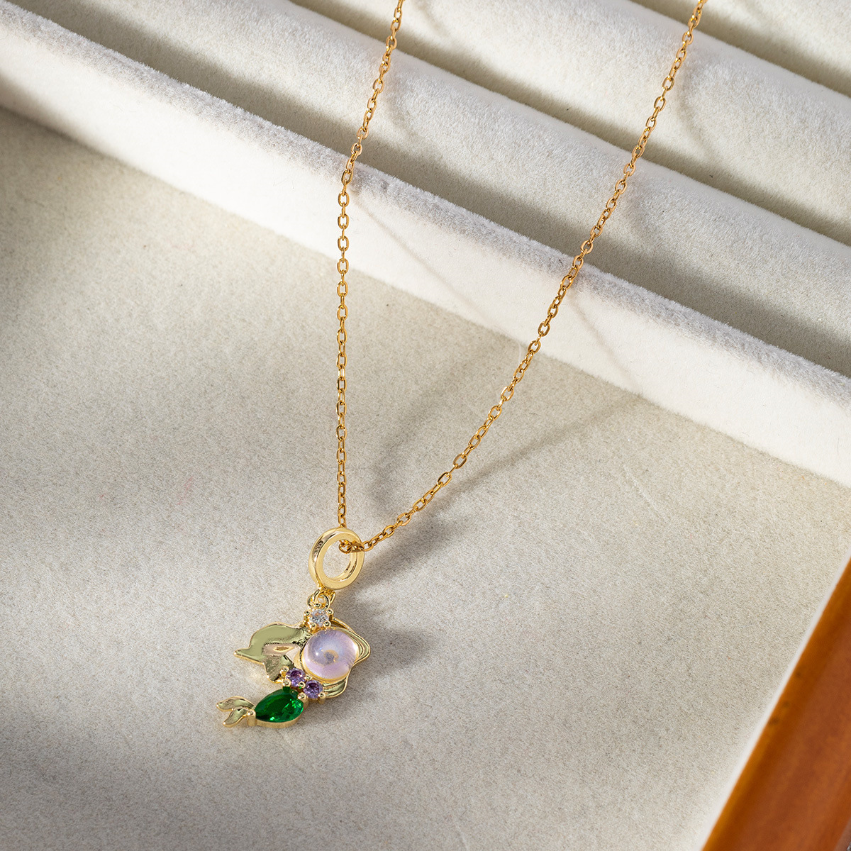 cable chain Chain Type 1 Piece Quantity Wholesale Jewelry Elegant Cartoon Character Copper Zircon Plating Pendant Necklace Cable Chain