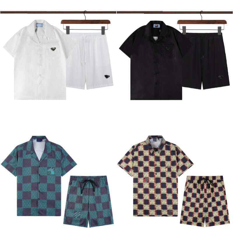 Cross-border 2025 Men's Shirt Short-sleeved Trendy Brand Fan Gujia Full-length Letter Printed Short-sleeved T-shirt Two-piece Set Cross-border 2025 Men's Shirt Short-sleeved Trendy Brand Fan Gujia Full-length Letter Printed Short-sleeved T-shirt Two-piece Set