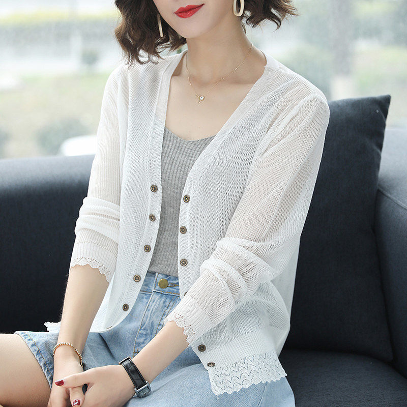 Thin Knitted Cardigan for Women with a Suspender Skirt, Short Outerwear for Summer, Air Conditioning Jacket, Summer Shawl for Sun Protection