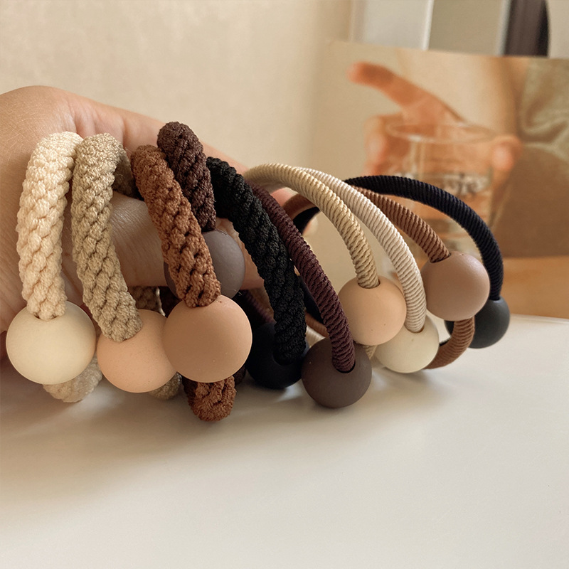 5 bandas de pelo de frijol de chocolate esmerilado serie marrón exquisito grueso de alta diadema elástica bandas de pelo femenino como bandas de goma