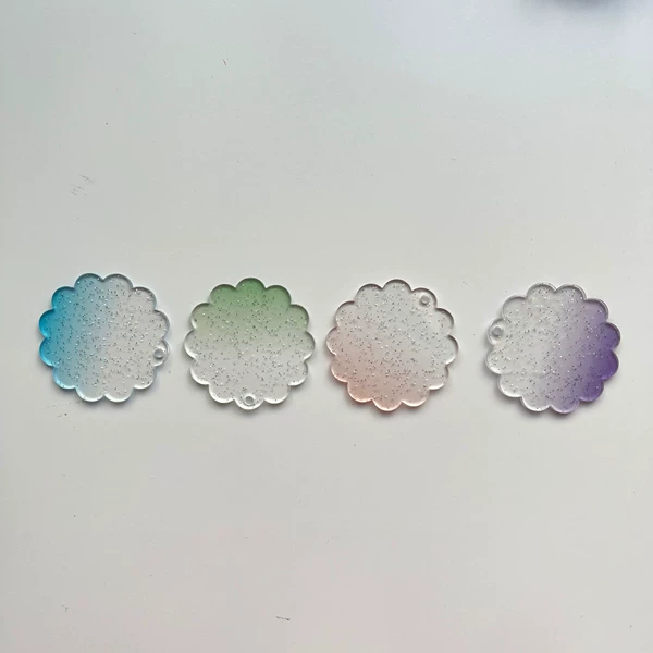 Gradient glitter round flower (send one randomly color)