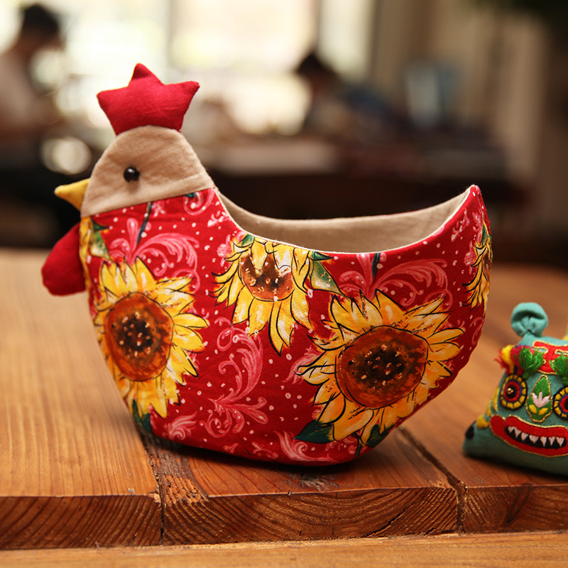 Patchwork DIY bordado material hecho a mano paquete impreso tela de algodón principiante almacenamiento cesta patchwork muñeca pollo