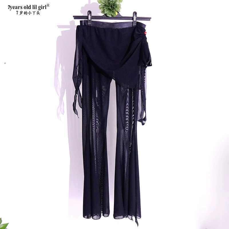 Dance clothing belly dance new style mesh Taiwan water sand small butt curtain sharp corner bell-bottom pants brand design CB175