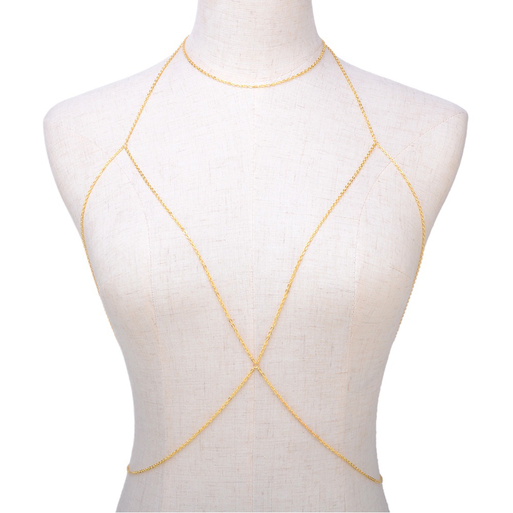 Collar de cadena de oro cadena Cuerpo europeo y americano Comercio exterior transfronterizo joyería suministro cadena de oro Bodychain