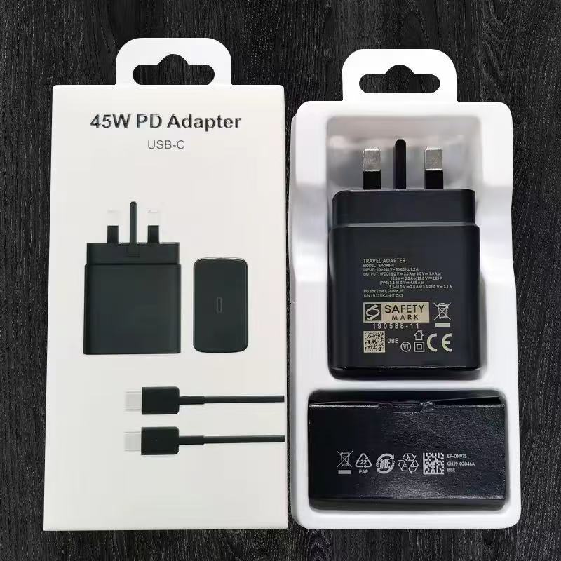 Applicable to Samsung 45W European and American Standard Charger NOTE10/20 Charging Head 25W Fast Charging Line PD Flash Charging Head