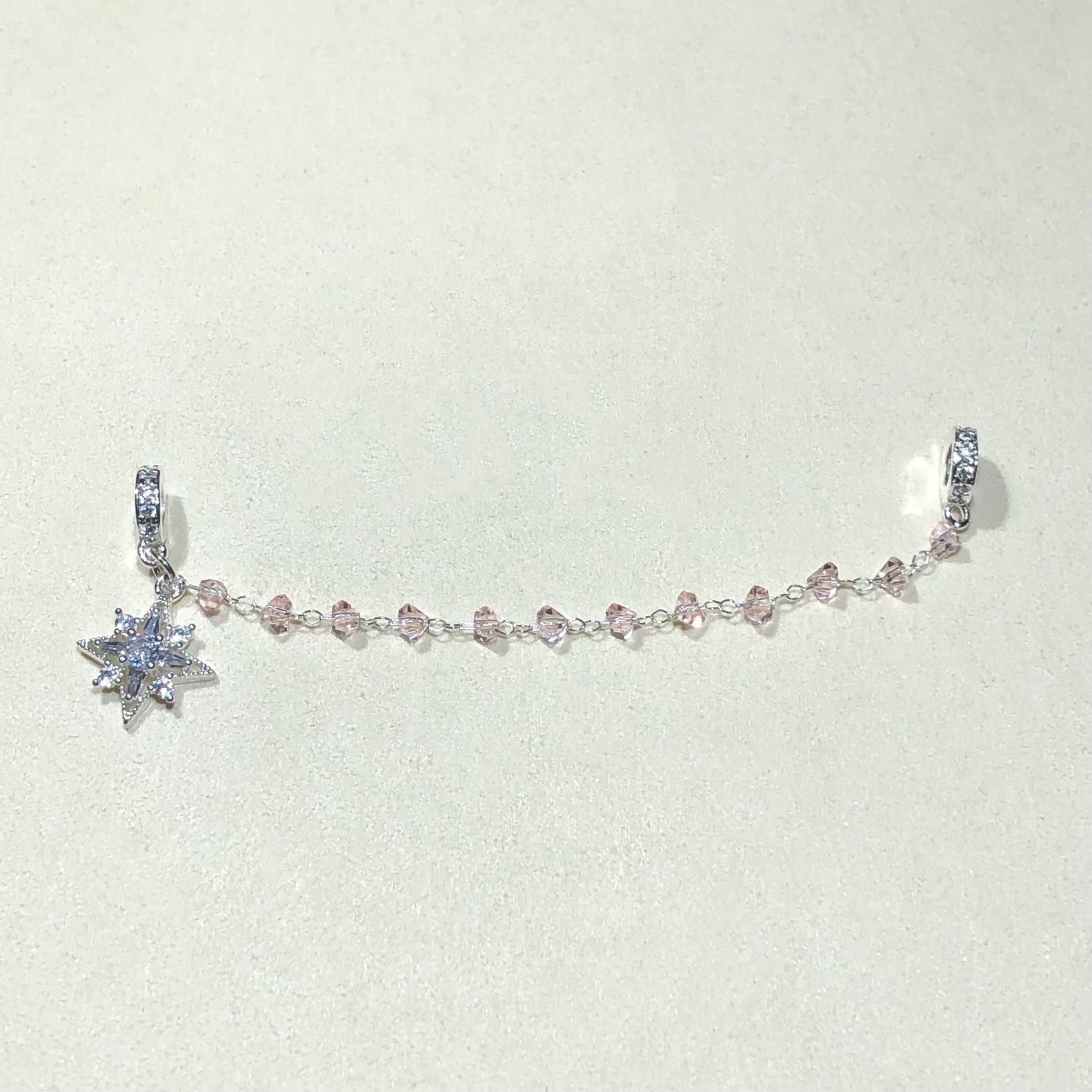 14K Gold-Filled High Color Retention Crystal DIY Accessories Four-Pointed Star Pendant Zircon Chain Bead Bracelet Handmade Beads