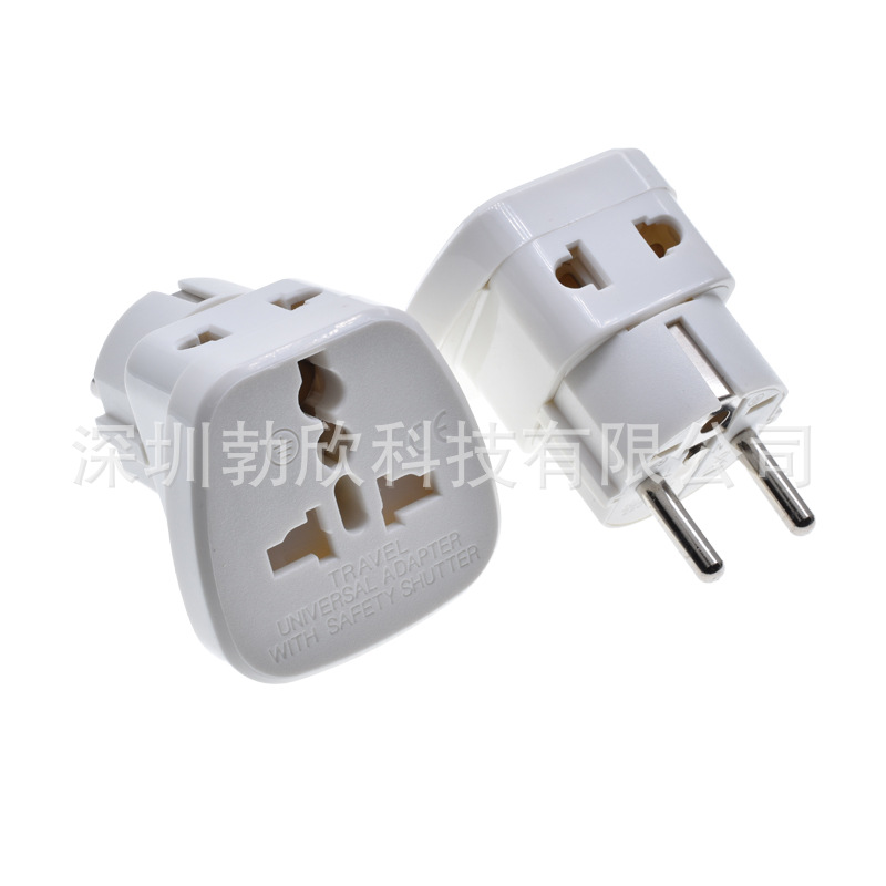 通用插座 多国 转换插头 SSI-9  两孔输入 欧式德式法式转换 欧标