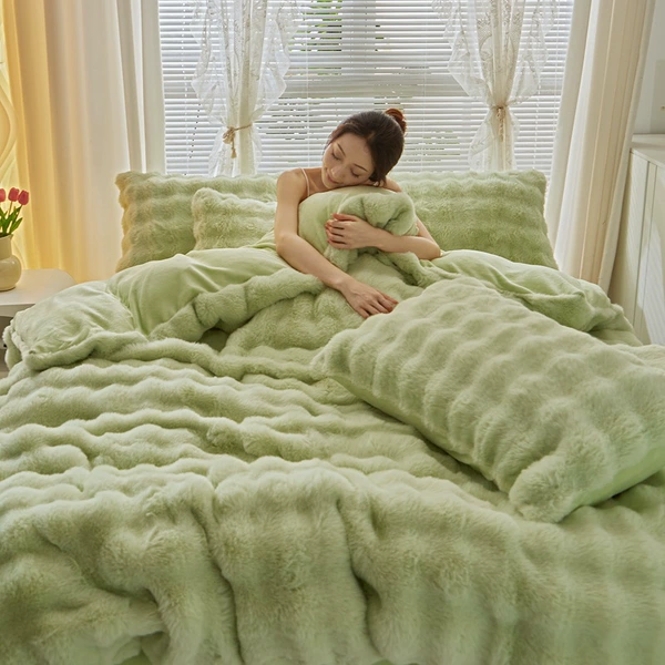 Thickened Rabbit Velvet-Green [Class A Maternal and Infant Grade]