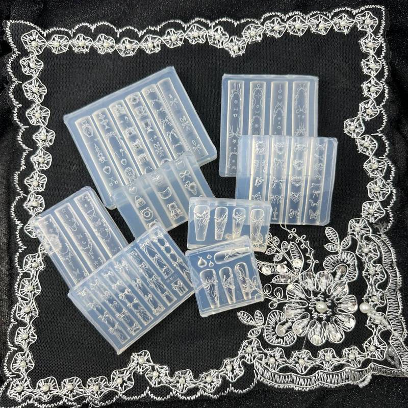 跨境爆款链条荷花锦鲤爱心墨镜蝴蝶结DIY美甲工具装饰配件模具|undefined