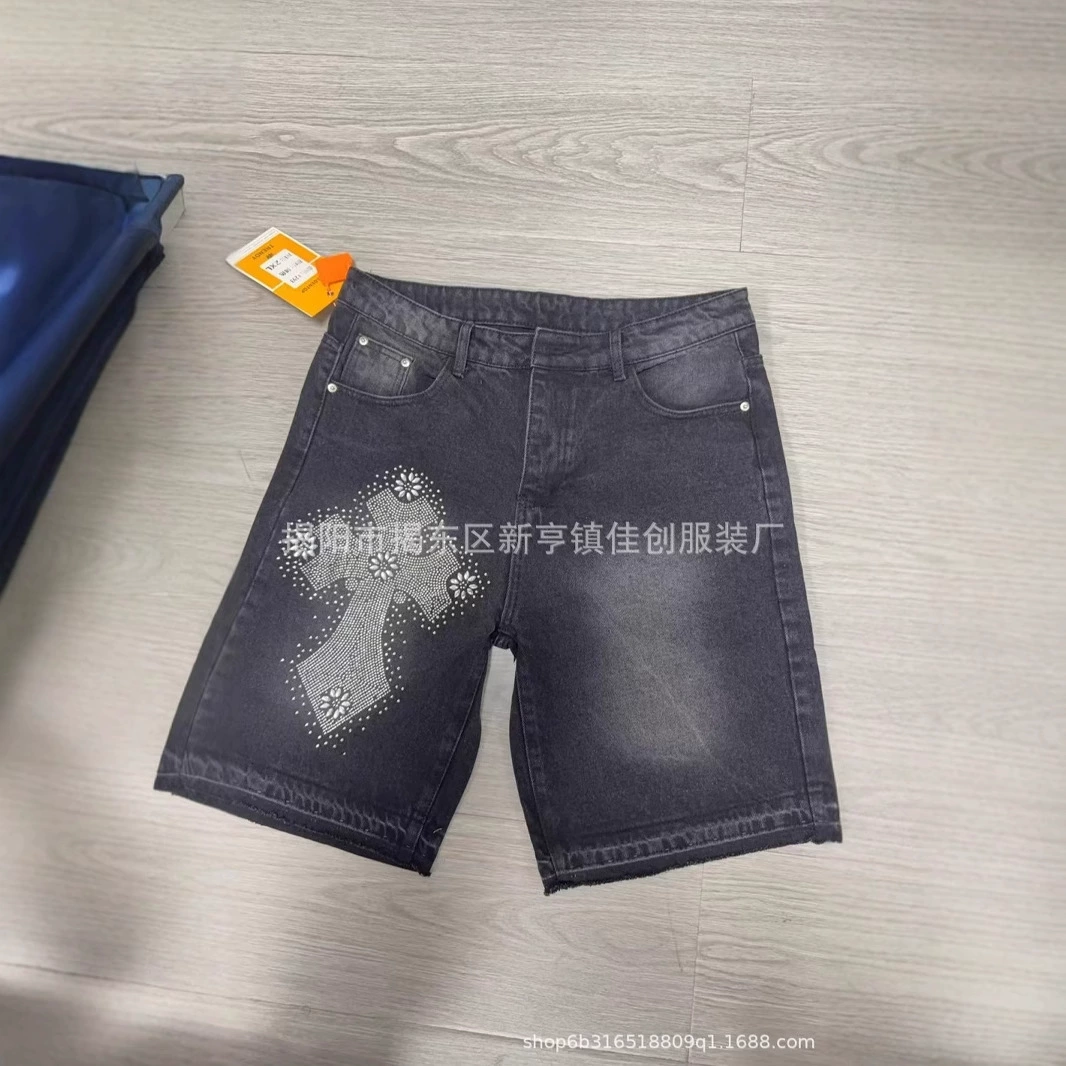 Модные летние прямые шорты в гонконгском стиле, белые, прямые, в стиле японского хип-хопа, уличные брюки