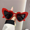 Genuine cute sunglasses heart-shaped, glasses heart shaped solar-powered handmade, European style, cat's eye