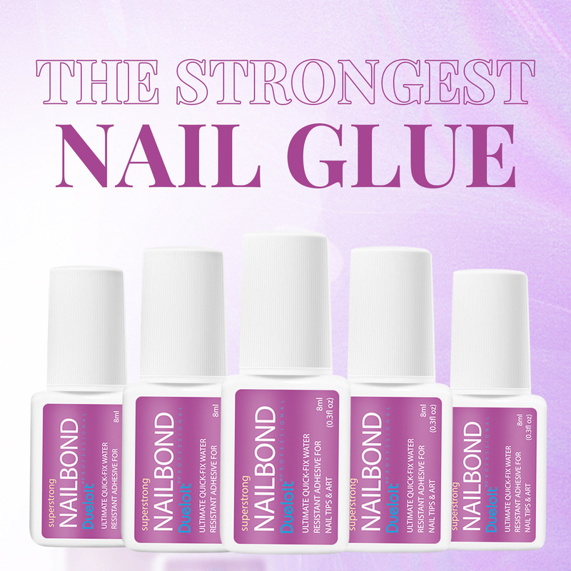Nail Glue 8ml No-Curing Light Fast-Drying Strong Nail Patch Glue with Brush Nail Glue Cross-Border Cpsr