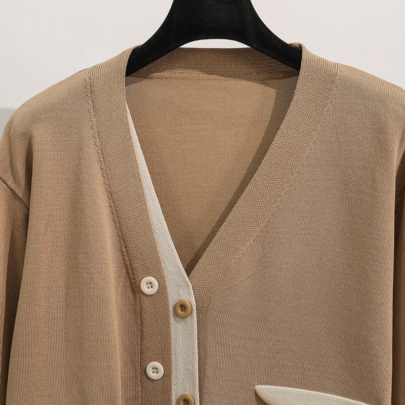 Damenbekleidung Modischer Anzug in großer Größe, lockerer, schlanker zweiteiliger Pullover mit hoher Taille und weiten Beinhosen, gestrickter zweiteiliger Anzug_voghion.com