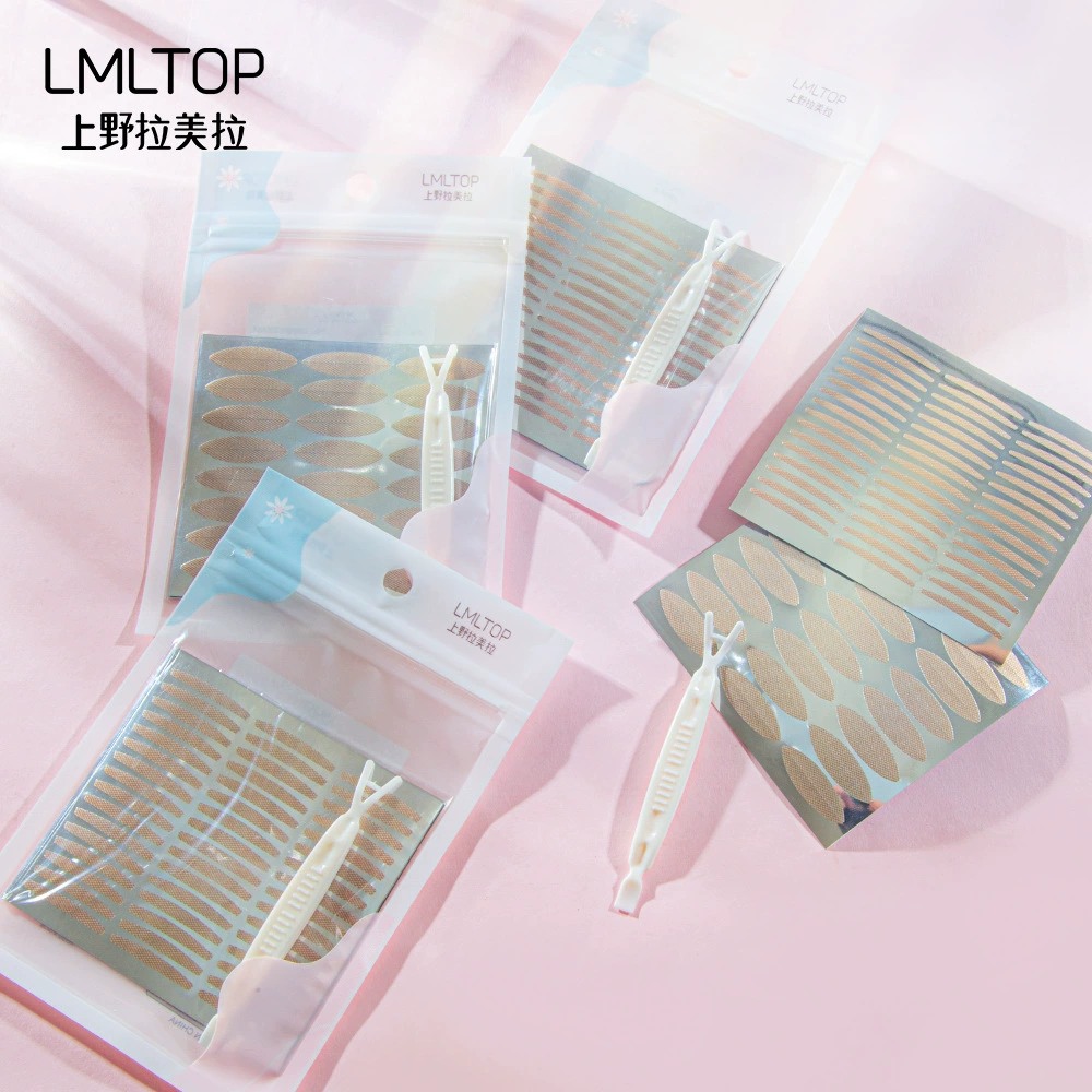 LMLTOP Downstream популярная кружевная двойная выкладка глазных повязок 120 пар натуральной сетки цвета кожи для красоты, A461 строгий отбор