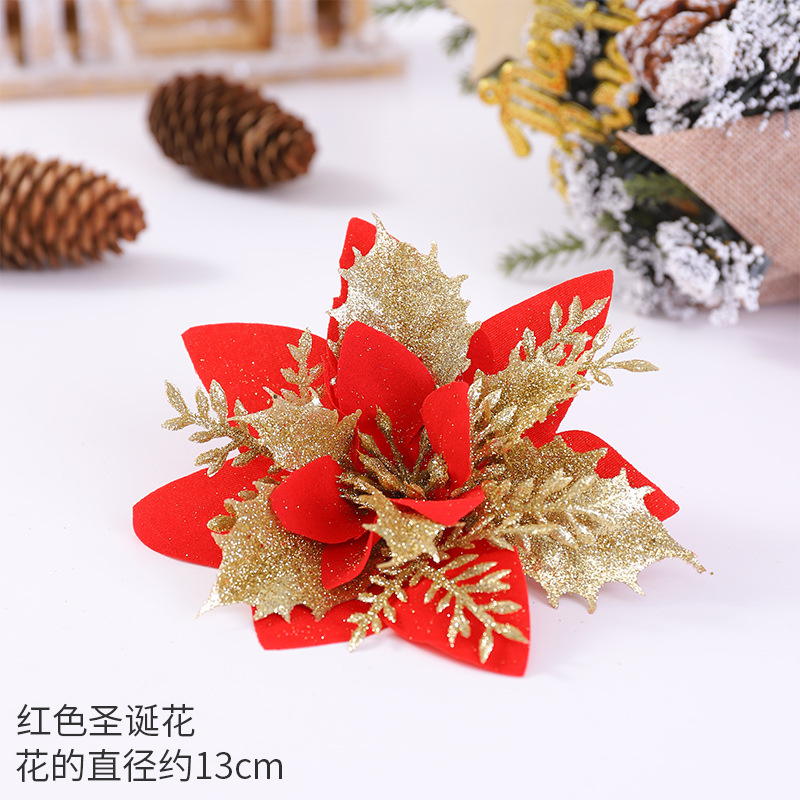 Flor roja de Navidad (aproximadamente 13cm de diámetro)