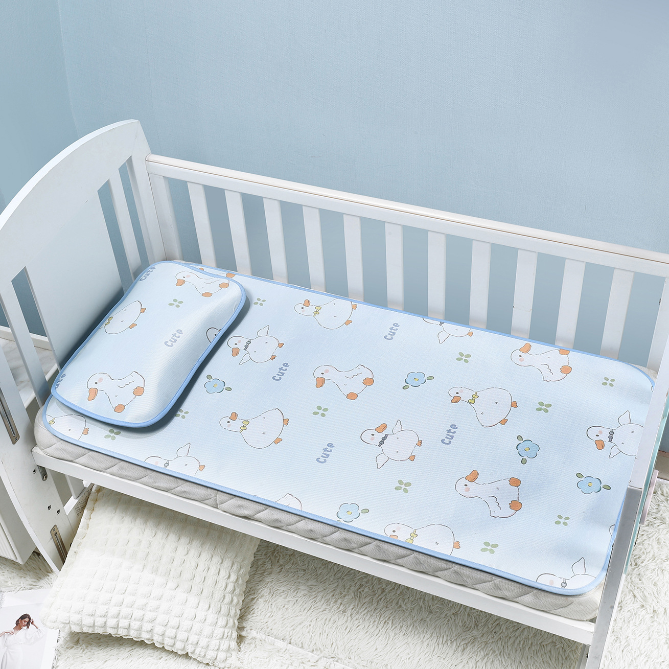 Baby Bed Mat Children's Ice Silk Mat Washable Newborn Baby Cot Mat Kindergarten Nap Mat