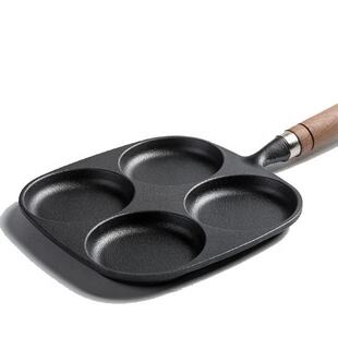 Factory Outlet 20cm Pre-Seasoned Egg Fryer4-Hole Cooker Cast Iron Non-Stick Pan Hamburger Egg Frying Pan
