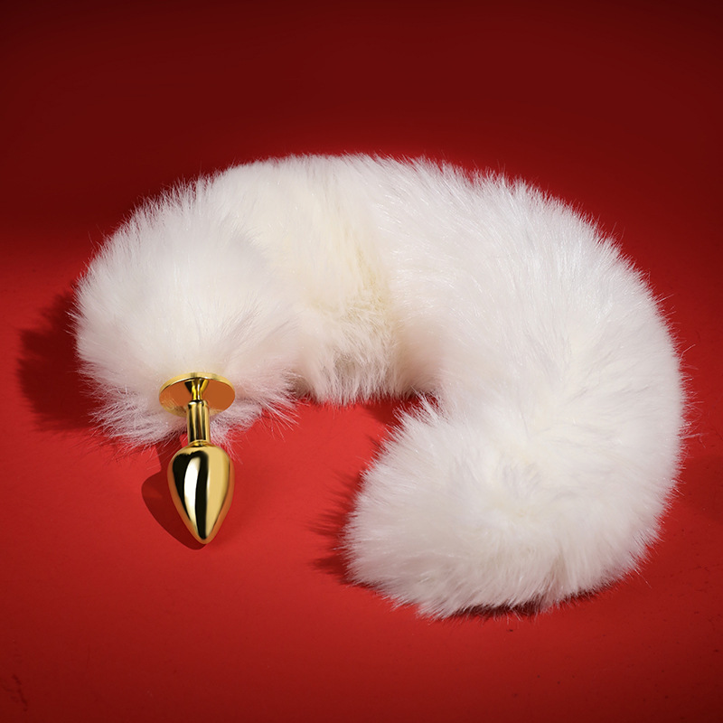 미스터리 화이트 강아지풀 금도금 애널 플러그 골드【6937486624403】【P】