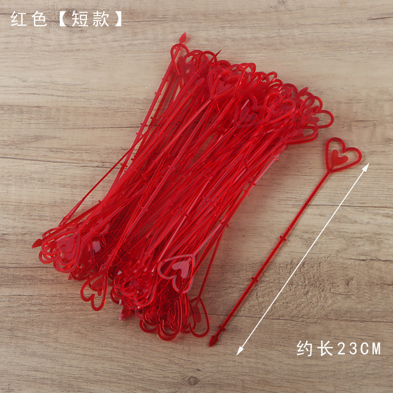 Fábrica en stock al por mayor material de embalaje de la flor tarjeta de plástico palo pollo corazón palo tarjeta de plástico Tarjeta de clip de plástico flor palo