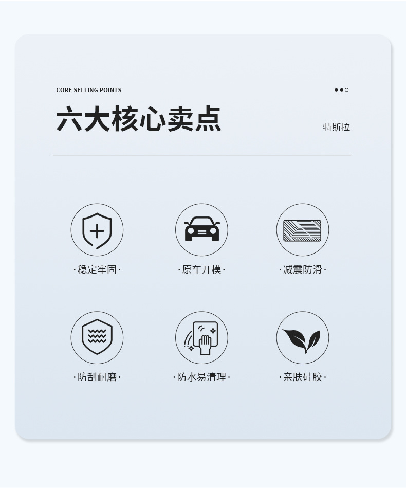 Suitable for Tesla's New Version Model 3/Huanxin Y Central Control Wireless Charging Pad Upgraded Version Silicone Non-Slip Mat