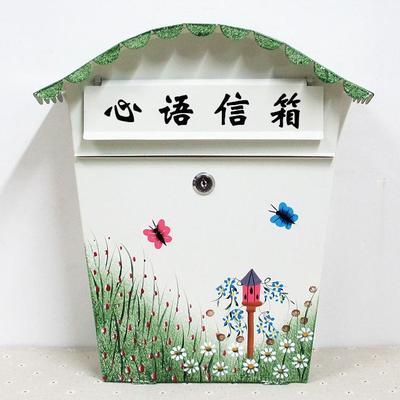 Countryside style Tin Lock Suggestion Box Psychology Mailbox outdoor mailbox originality Wall hanging Letter box Submission
