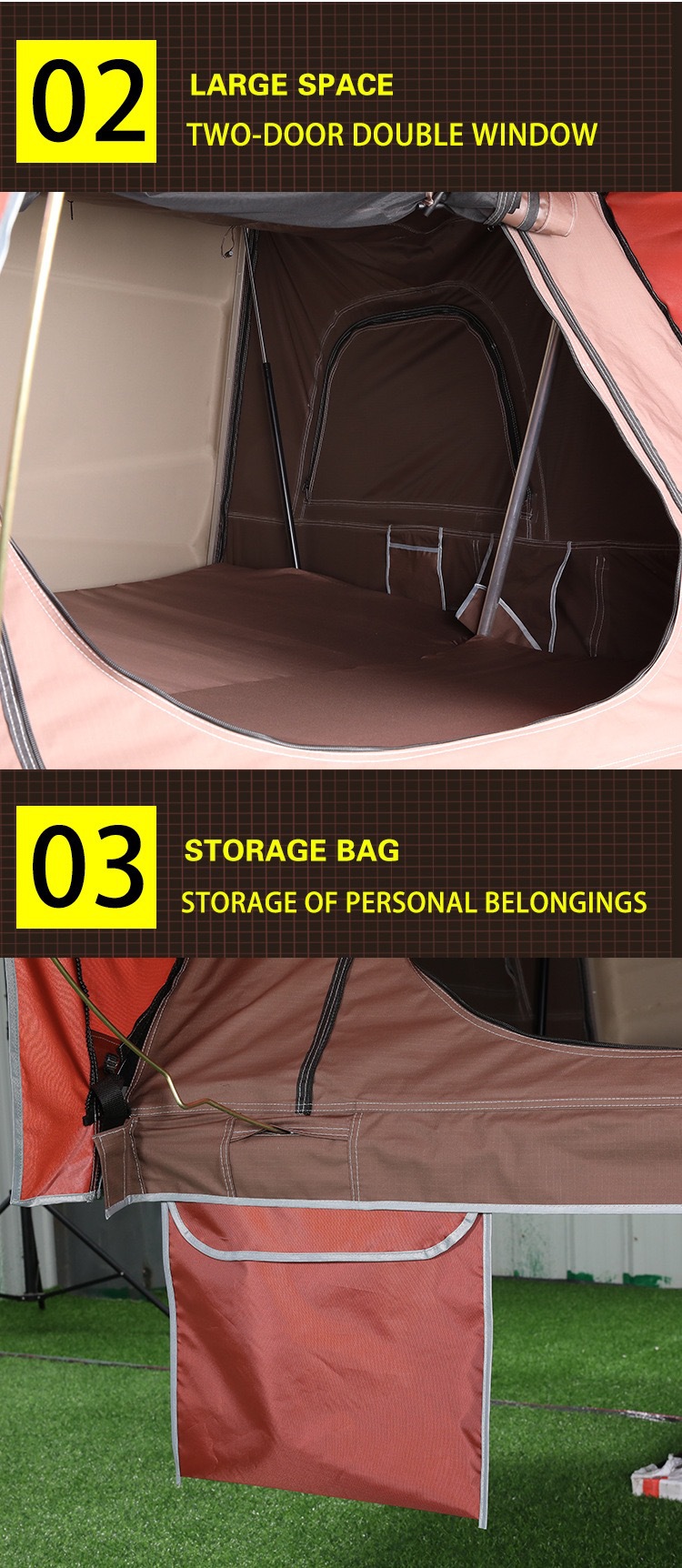 Car-Mounted Tent with Side-Flip Design, Fully Automatic Quick-Opening Abs Aluminum Alloy Hard Top Suv Outdoor Camping Car Roof Tent