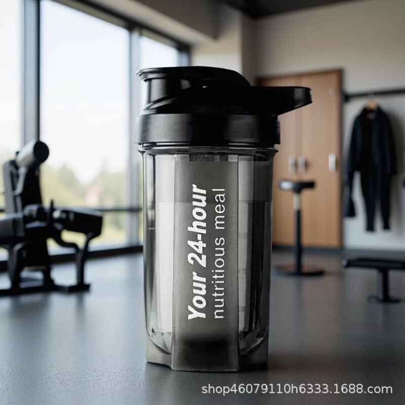 24-Hour Thickened Shaker Cup Portable Water Bottle with Scale, Protein Powder Mixing Shaker Cup for Fitness and Sports
