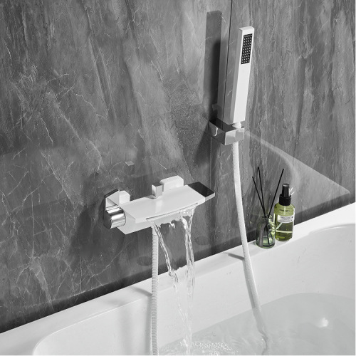 Waterfall bathtub faucet wall-mounted hot and cold bath shower set wall-mounted bathtub faucet