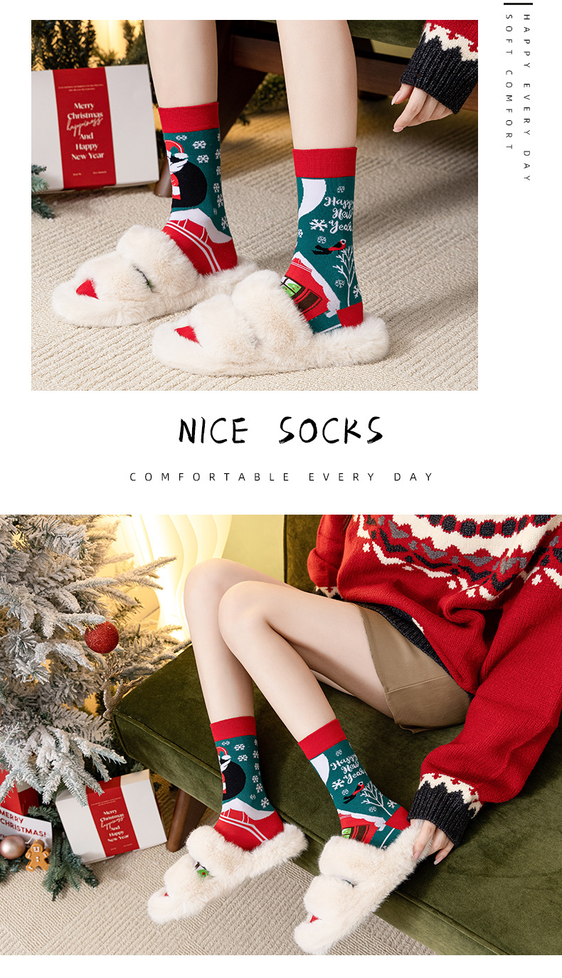 Women's Cartoon Style Color Block Cotton Crew Socks 1 Set display picture 1