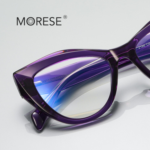 New TR90 cat eye anti-blue light glasses 2166 large frame irregular women's optical frame European and American ins style
