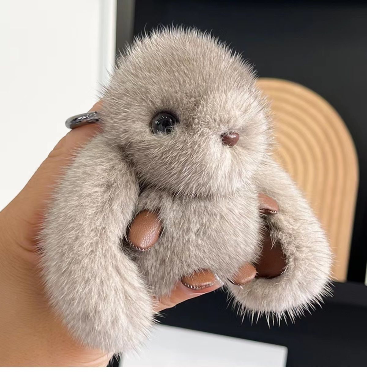 Imitación de visón pelo pequeño conejo colgante conejo muñeca llavero lindos bolsos de peluche decoración regalos peluche simulación