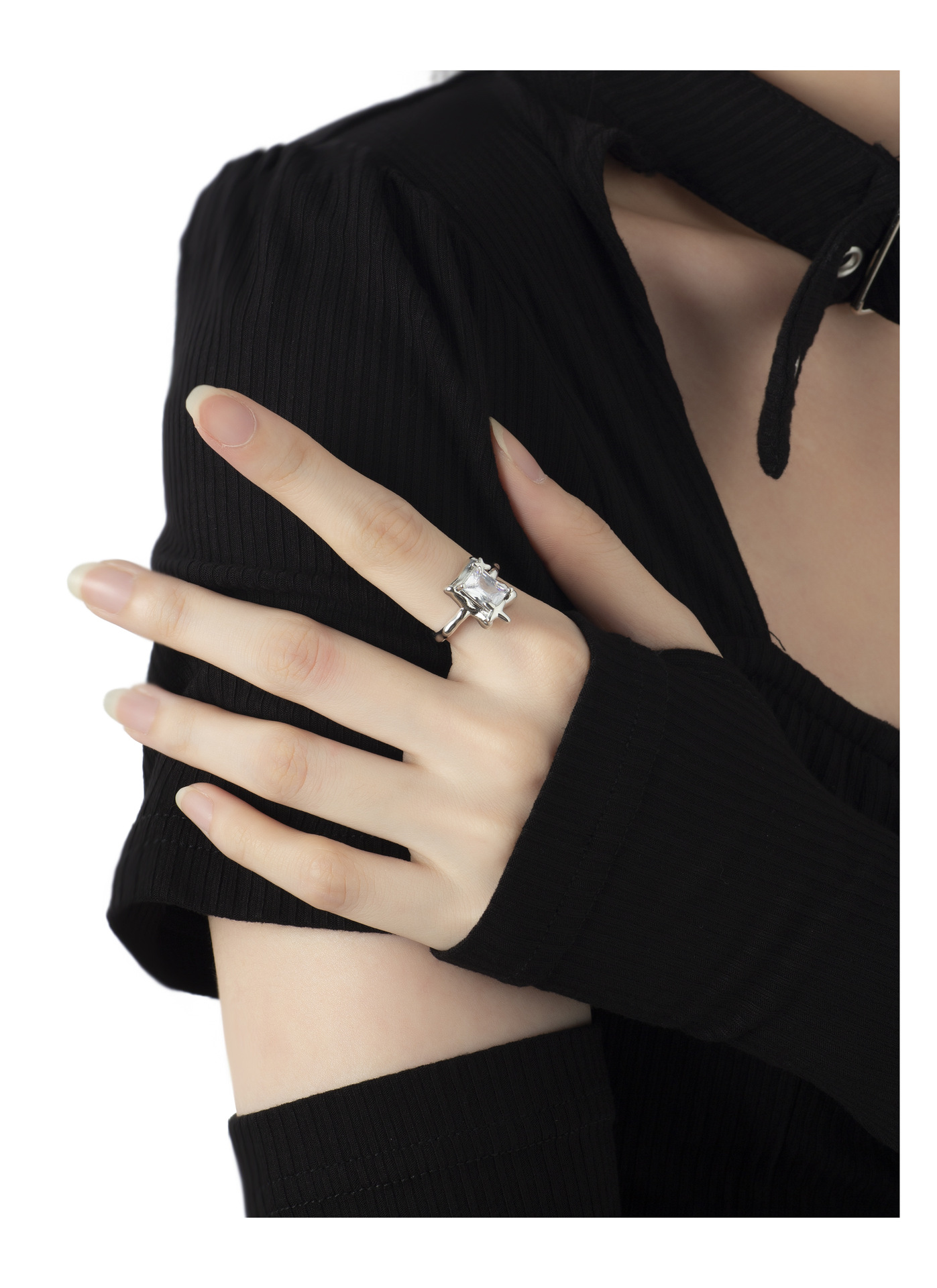 Fashion Geometric Copper Plating Zircon Rings 1 Piece