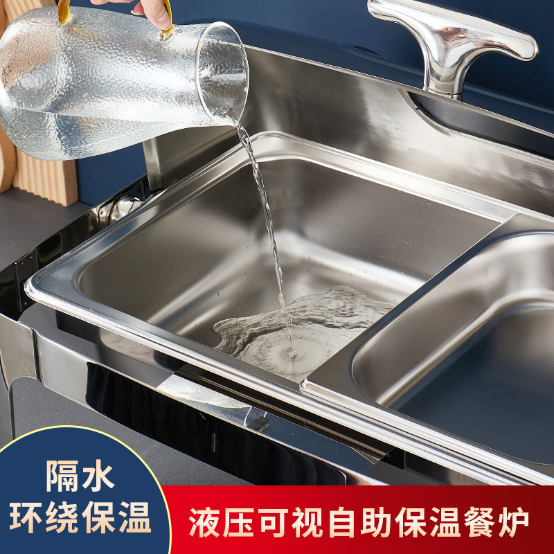 ステンレスのセルフサービスの食事炉の商用アルコールの電気加熱はレストランのホテルをひっくり返します。|undefined