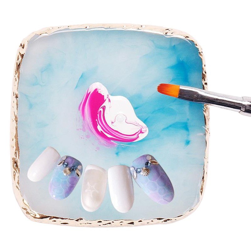 Arte de uñas transfronteriza paleta cuadrada resina ágata pieza pintura de uñas color a juego pieza de uñas herramienta de tablero de exhibición image 1