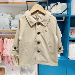 South Korea children's clothing shake shop on behalf of autumn children's khachi windbreaker long double coat coat coat MS471101