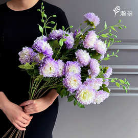3头摩洛哥牡丹仿真花 婚庆布置家居装饰婚礼堂花艺软装外贸瓶花