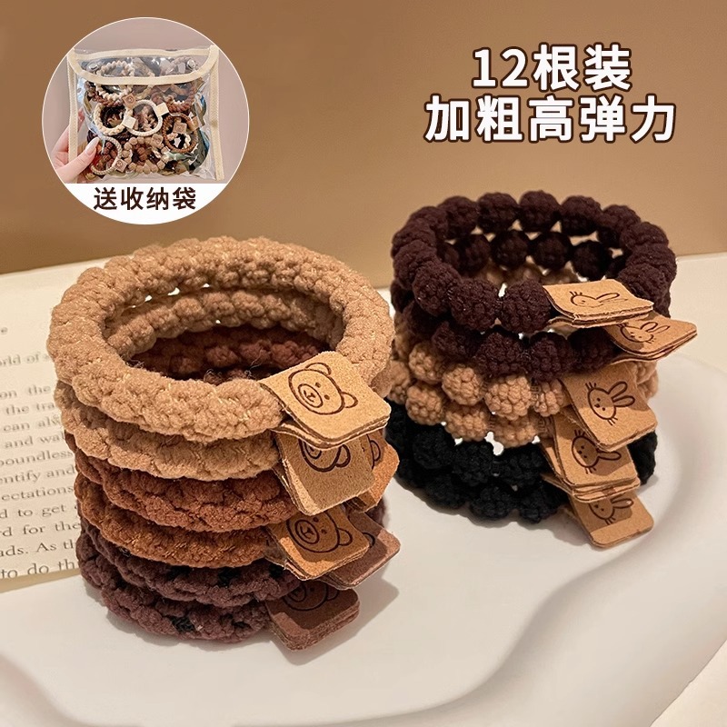 Cuerda de pelo de cola de caballo alta para mujeres 2024 nueva banda de goma duradera elástica corbata de pelo cuerda de pelo cubierta de cuero banda de pelo accesorios para el cabello