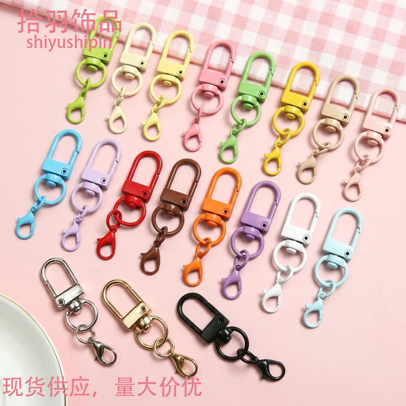 Colorful Painted U-Shaped Swivel Clasp Lobster Clasp DIY Doll Bag Bead Accessories Simple Practical Hanging Clasp Colorful Painted U-Shaped Swivel Clasp Lobster Clasp DIY Doll Bag Bead Accessories Simple Practical Hanging Clasp
