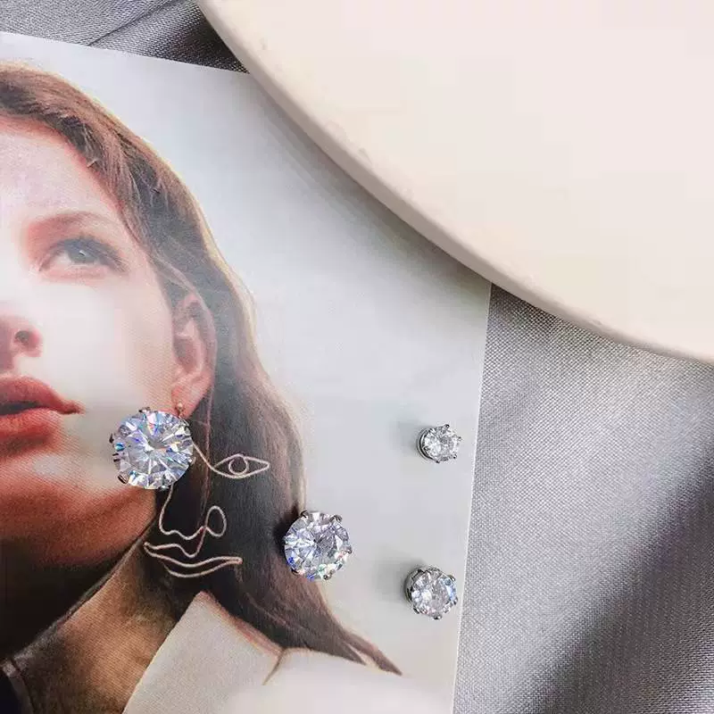 Earrings, geometric strong magnet, no pierced ears