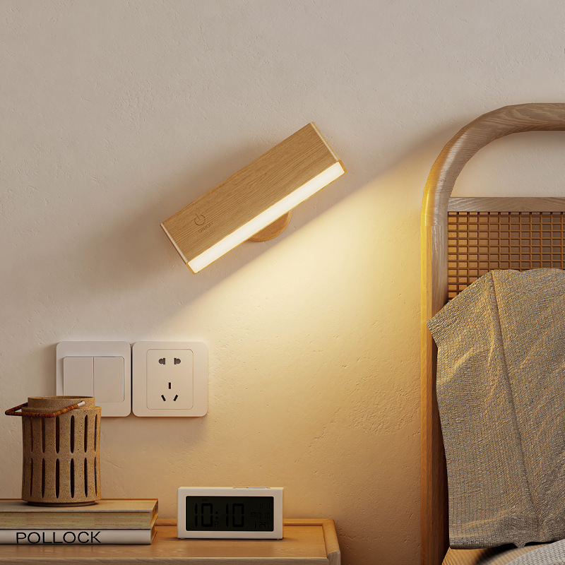 無垢材の学習机ランプ、充電式、モダンでシンプルなスタイル、柔らかな光、目の保護、ベッドサイド読書ランプ、小中学生向け|undefined