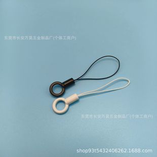 black earphone lanyard circle small rope head diy mobile phone lanyard mobile phone case jewelry chain accessories string head buckle